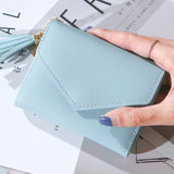 Wallets Small Leather Purse Women Tassel Card Bags For Women 2020 Female Purse Money PU Zipper Clip Daily Lady