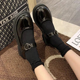 loli sweet Girls Lolita Shoes Patent Leather Women Mary Janes Shoes Platform Woman Round Toe Ladies Shoes Black women