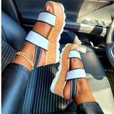 Gladiator Platform Sandals Female Elastic Band Slip On Wedges Ladies Casual Shoes Woman 2021 Summer Footwear Plus