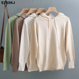 Autumn spring hooded sweater Pullovers Women female 2020 loose sweater knit Jumpers