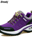 Women Sports Shoes Autumn New Solid Color Casual Sports Shoes Women Breathable Thick-soled Shoes Tennis Lace-up Training