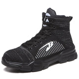 Ryder Shoes Men and Women Work Safety Shoes Steel Toe Cotton High-Top Ankle Boots Puncture-Proof Work