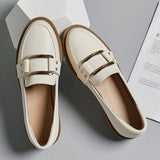 Breakj Shoes British Ins Small Leather Shoes Women Spring Black Flat Web Celebrity Women's