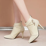 Breakj Fine And Temperament Women's Boots Autumn And Winter With Velvet Warm Tips Super High And Short Boots Naked Boots Fashion 廋廋鴴