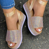 Breakj 2023 Summer New Water Drill With A Buckle Of Loose Cake Women's Shoes Fashion Thick-Soled Sandals