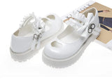 Sister Lolita Love Pierced Bow Japanese Thick-soled Dress Shoes Sweet Lace Princess Girl Shoes, Women