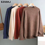 thick big Autumn Winter o-neck oversize Sweater Pullover Women warm chic female loose cashmere Basic wool Sweaters