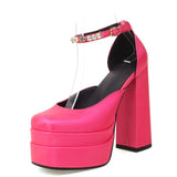 Large Size 43 Ladies Sandals Solid Buckle Crystal Shallow Platform Women Hot Sale Woman Super High Heels Brand