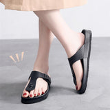 2023 New Summer Unisex Beach Cork Flip Flops Women Slippers Casual Quick Drying Men Buckle PU Leather Slides