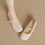 Shallow-Mouth Dress, Lovely Single Shoes, One-Word Buckle, Thick Heels, Fashion Anti-Skid Shoes In The Summer Of