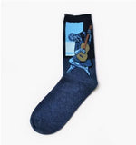 Cotton Socks Funny Oil Painting Fashion Happy Socks Night Winter Male Female Colorful Print Van Gogh Art Sock one