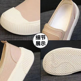 Thick-soled Women Shoes Canvas Loafers Women Design Sense Sneakers Slip-on Flat-bottom Casual Platform Shoes Sneakers
