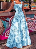 Summer 2022 Lady Elegant Beautiful Party Dresses Sexy Sleeveless Beach Sling Dress Women Fashion Vintage Printed Boho Long