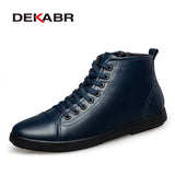 Brand Men Boots Plus Size 37~47 Genuine Leather Ankle Boots Lace-Up Casual High Quality Men Shoes Winter Autumn Boots