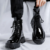Breakj Boots Men's British Boot Men's 2023 Bright Leather Work Leather Shoes