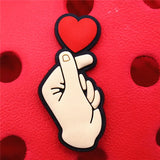 PVC Shoe Charms Accessories Love Rainbow Vest Shoes Buckle Decorations fit Croc JIBZ Kids X-mas Party Gifts