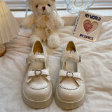 Lolita shoes new sweet bow platform shoes cute lace Mary Jane Japanese JK uniform high heel pumps college girls women's