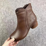 Breakj Boots Women's Shoes To Keep Warm 2024 Autumn And Winter Family Wind Side Zipper New Versatile Comfortable Mom Shoes Retro And