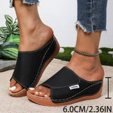 Breakj Thick-Bottomed Slippers Women's 2025 New Summer Simple Fashion Fish Mouth Slope And Slippers Women's