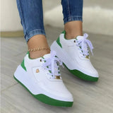 Women Sneakers Casual Shoes PU Leather Thick Soled Lace-up Sneakers Ladies Platform Shoes Vulcanized Shoes Zapatillas