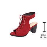 Breakj Toe Behind The Air Cool Boots Women In Front With Thick Heel High-Heeled Sandals