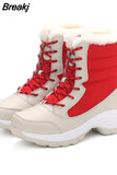 Boots Women Non-slip Waterproof Snow Boots Ankle Platform Winter Shoe Booties with Thick Fur Thigh High Boots Botas