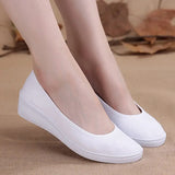 Flat Shoes Low Heels White Women Shoes For Nurse Working Cute Wedge Casual Breathable Footwear Femme Sandalias