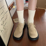 Breakj Selection Boken Shoes Female Autumn Suede Thick Platform Retro Round Head Lazy Man Baotou Ugly Meng Boken Shoes Outside Wear