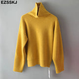 Women's Sweater Autumn Winter Warm Turtlenecks Casual Loose Oversized Lady Sweaters Knitted Pullover Top Pull