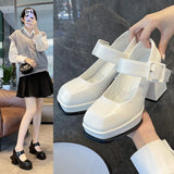 Breakj Heel Mary Jane Shoes Women 2023 Spring Autumn New Thick Heel Women's Shoes With Small Leather Shoes Women's Fashion
