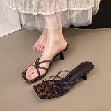 Breakj Women's New French High-Heeze Cool Slippers In The Summer Of 2025 Wear A Font Cool Drag Side-Of-Slip