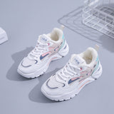 Breakj Korean Platform Dad Shoes 2025 Spring New Street Shot Students Running Sneakers Increased Leisure