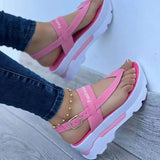Women Sandals Shoes Summer New Platform Wedges Comfortable Ladies Shoes Open Toe Buckle Strap Slippers Female Leisure