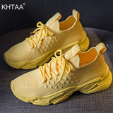 Women Shoes Spring Summer Light Breathable 2021 Lace up Female Vulcanized Shoes Casual Autumn Woman Flats Yellow