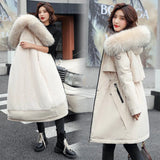 Fashionable Solid Warm Thick Fleece Hooded Winter Jacket Women 2021 New Fur Liner Parka Female Winter Long Coat