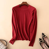 Sweater 2020 New O-neck Female Long-sleeved Knitted Pullover Jumper Pull Femme Clothes White Loose Thin Korean Plus