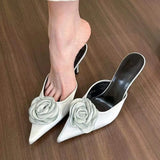 Breakj Zi Yan 2024 Spring / Summer New High Heel Pointed Head Cool Sandals Sandals Women's Shoes Rose Lady Outside Wear Fashionable