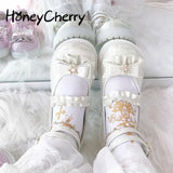Women Shoes Flat Lolita Thick Bottom Lovely Soft Girl Lolita Round Head Shallow Mouth Low Heel Girl's