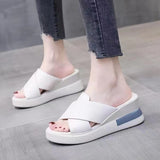 Breakj Platform Heel Sandals Women Wear A Casual Empty Word Buckle Sandals Large Size Women's
