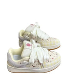 Leisure Cranberry Color Bread Shoes Women's Ins Trend 2024 Fall New Style National Style Skateboard