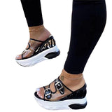 Summer Woman Sandals Female Wedge Belt Buckle Transparent High Heel Large Size Shoes Platform Waterprooof Fashion