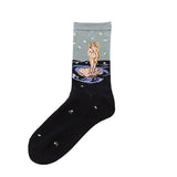 Cotton Socks Funny Oil Painting Fashion Happy Socks Night Winter Male Female Colorful Print Van Gogh Art Sock one