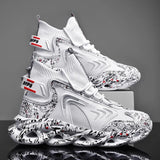 Men Casual Running Sports Shoes Breathable High Top Sneakers Thick Bottom Increased Basketball Shoes for