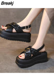 Sandals Comfort Shoes for Women Muffins shoe Clogs With Heel Suit Female Beige New Sports Flat Thick Girls Black Fashion