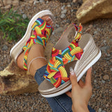 Breakj Summer New Large-Size Women's Shoes 40-43 Fashion Color Slopes And Beach