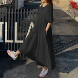 ZANZEA Stylish Puff Sleeve Dress Women Summer Sundress 2022 Solid Ruffle Maxi Vestidos Female High Waist Casual