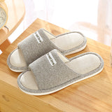 and Women Home Linen Slippers Home Indoor Non-slip Soft Bottom Summer Sandals Couple Four Seasons Cotton and