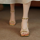 Women's Fashion Sandals, Open-toed Stilettos, Open-toed Chain