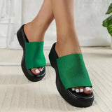Breakj Word Thick-Bottomed Slippers Large Code 2025 New Thick-Bottomed Head Wide Strip Slippers Women's