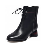 Boots 2023 Autumn And Winter New Style Red Heels Fashion Boots Round Head Lean Short Boots Two Kinds Of High-Heeled Women's